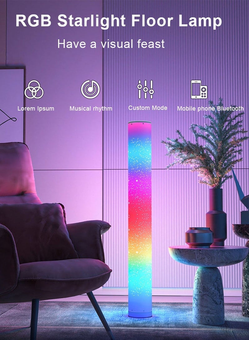 RGB LED Floor Lamp with Colorful Mood Lighting for Music and Rhythm, 12W for Gaming and Party Use,Bedroom Lighting 2-Piece Set with Remote Control  Corner lamp standing light - Image 4